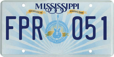 MS license plate FPR051