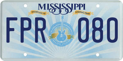 MS license plate FPR080