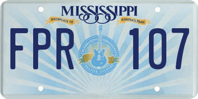 MS license plate FPR107