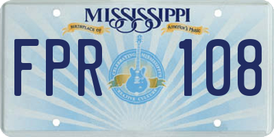 MS license plate FPR108