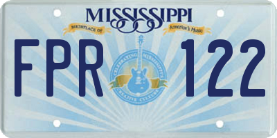 MS license plate FPR122