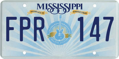 MS license plate FPR147