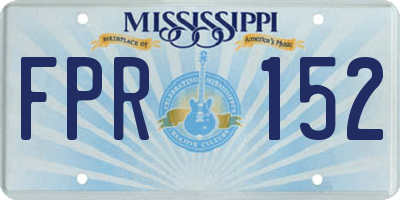 MS license plate FPR152