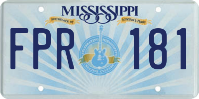 MS license plate FPR181