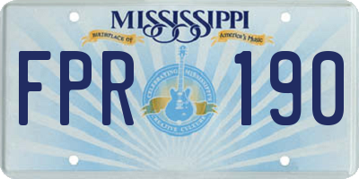 MS license plate FPR190