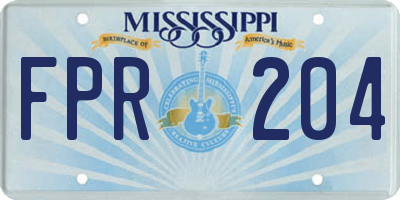 MS license plate FPR204