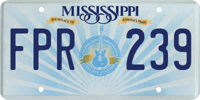 MS license plate FPR239