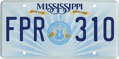 MS license plate FPR310