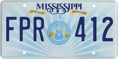 MS license plate FPR412