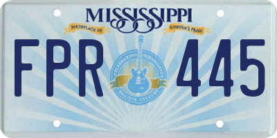 MS license plate FPR445