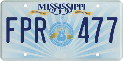 MS license plate FPR477