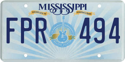 MS license plate FPR494