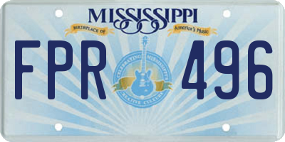 MS license plate FPR496