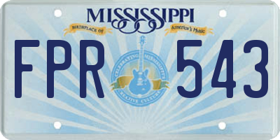 MS license plate FPR543