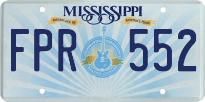 MS license plate FPR552