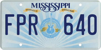 MS license plate FPR640