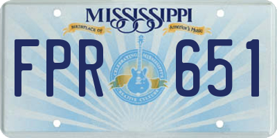MS license plate FPR651