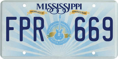 MS license plate FPR669