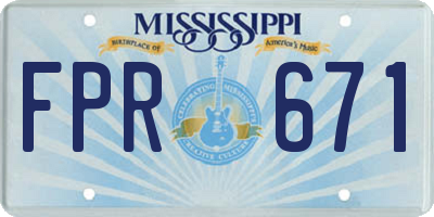 MS license plate FPR671