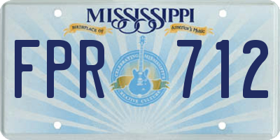 MS license plate FPR712