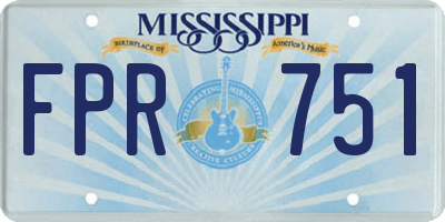 MS license plate FPR751
