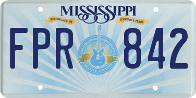 MS license plate FPR842