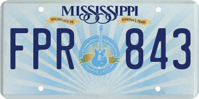 MS license plate FPR843