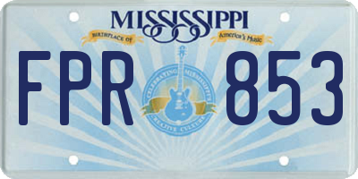 MS license plate FPR853
