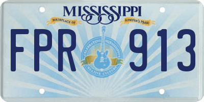 MS license plate FPR913