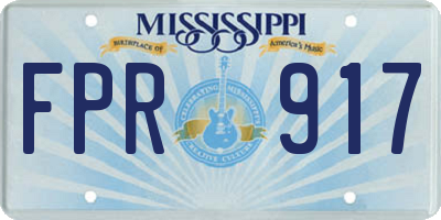 MS license plate FPR917