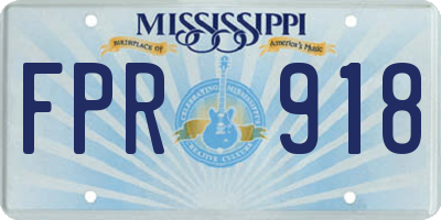 MS license plate FPR918