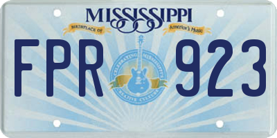 MS license plate FPR923