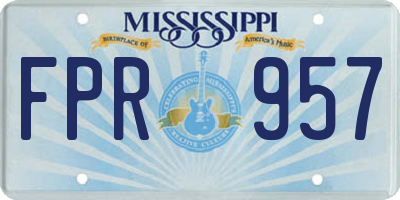 MS license plate FPR957