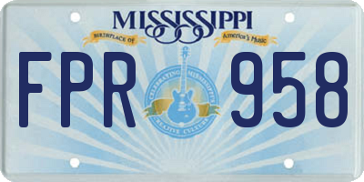 MS license plate FPR958