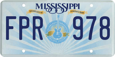 MS license plate FPR978