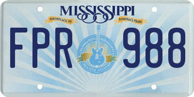 MS license plate FPR988