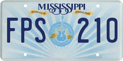 MS license plate FPS210