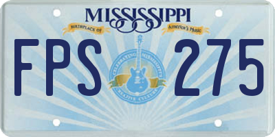 MS license plate FPS275