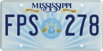 MS license plate FPS278