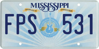 MS license plate FPS531
