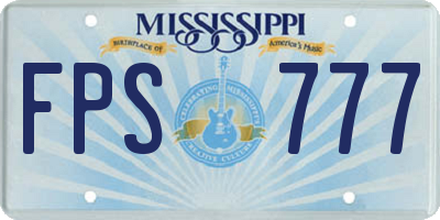 MS license plate FPS777