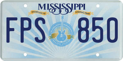 MS license plate FPS850