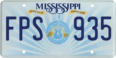 MS license plate FPS935