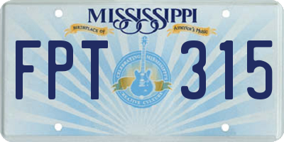 MS license plate FPT315