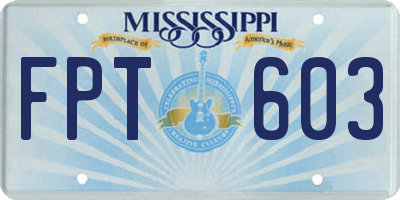 MS license plate FPT603
