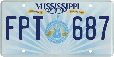 MS license plate FPT687