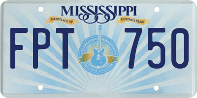 MS license plate FPT750