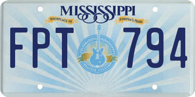MS license plate FPT794