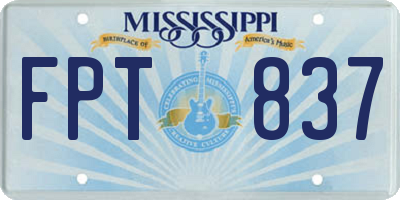 MS license plate FPT837