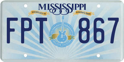 MS license plate FPT867